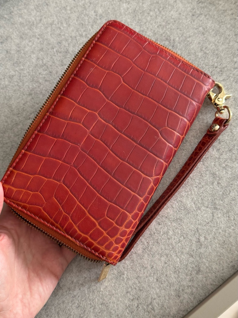 Wristlet, real Leather
